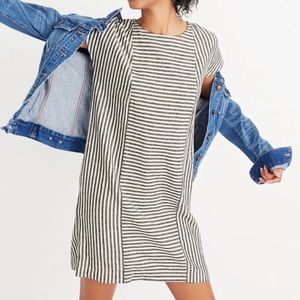 Madewell Striped Play Button Back Tee Dress